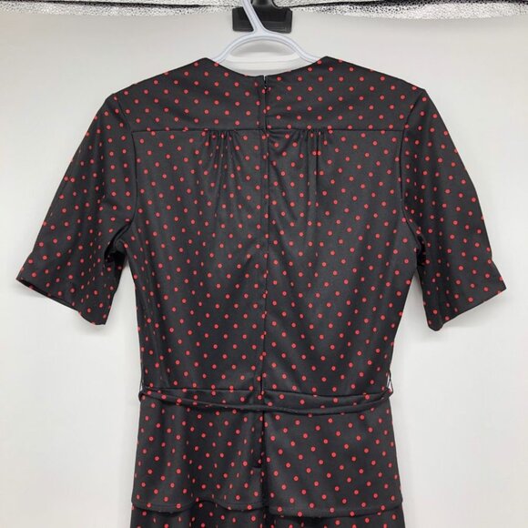 Vintage Place De La Mode by Sears Short Sleeve Red Black Polka Dot A-line dress - Picture 7 of 15